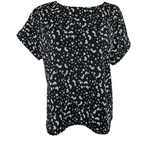 Melloday black and cream short sleeved blouse size medium